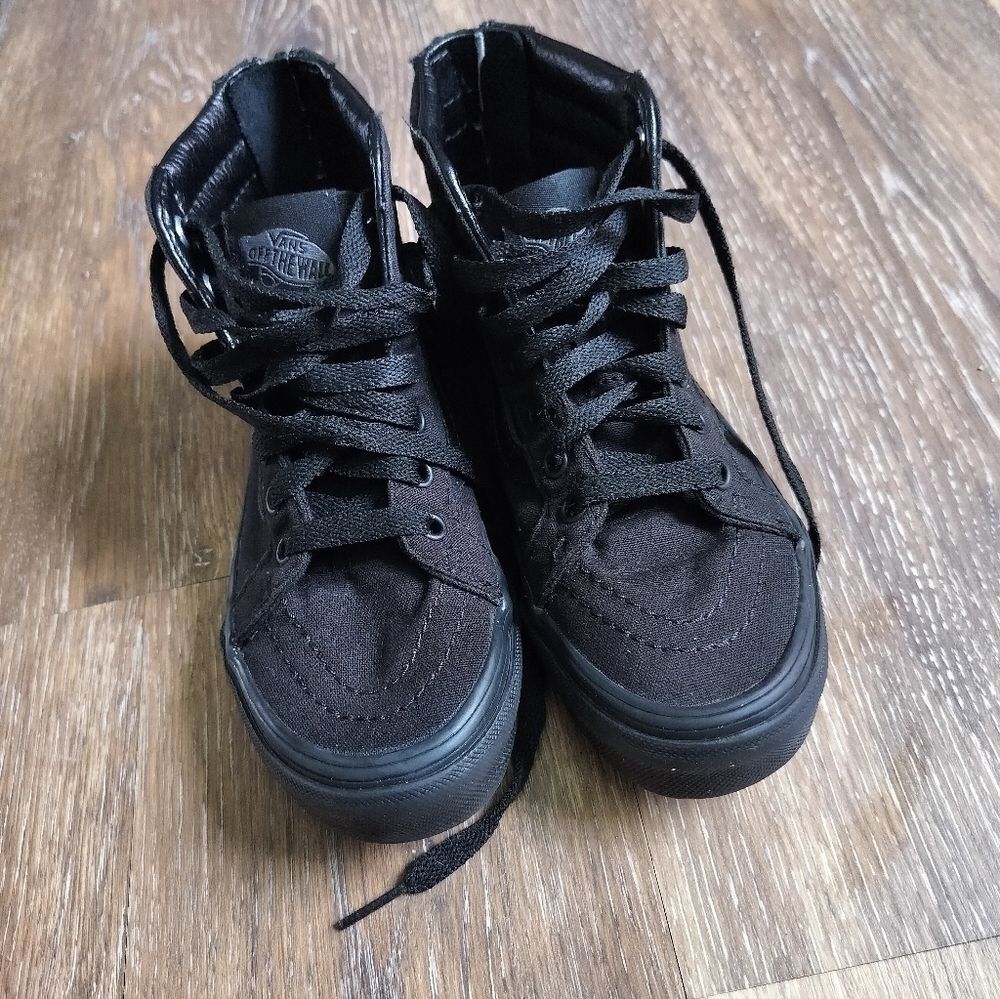 Vans Kids High Top Sneakers Black US Size 1 - Picture 3 of 7